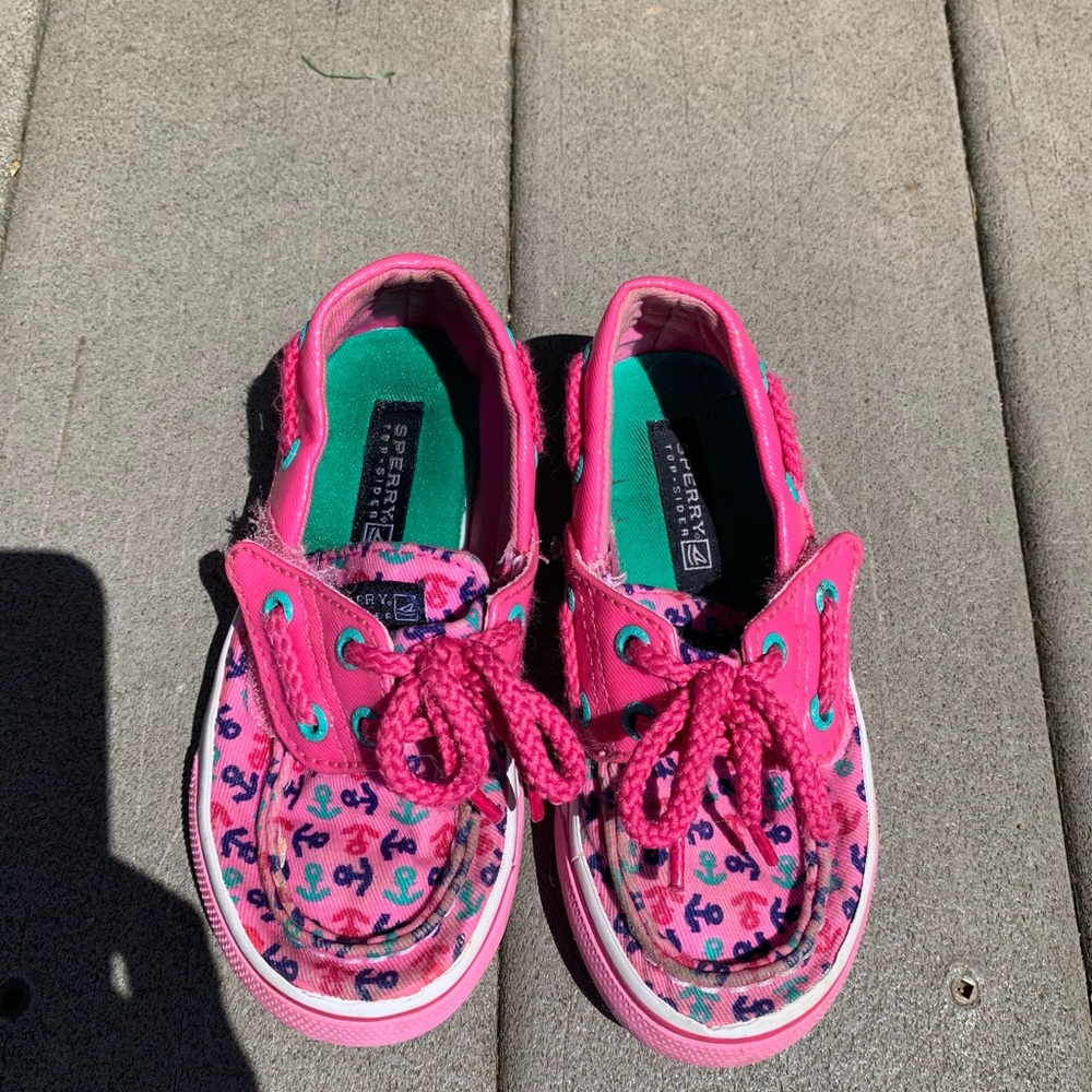 Sperry Pink Anchor Shoes Toddler Size 8.5